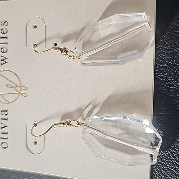 Olivia Welles Clear Drop Earrings - Picture 2 of 3